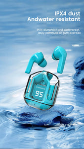 Air31 Wireless Bluetooth Earphone Transparent HIFl Headphones Digital Display Sports Gaming Noise cancelling headset For Phones