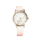 Korean Latest Design Cat White Ladies Trendy Quartz Watch Fashionable Simple Style Quartz Wristwatch Reloj Mujer Free Shiping