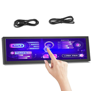 8.8 inch HDMI Touch Long Wide Monitor With Case PC Temperature Display PC Sensor Panel Display Small Extender Monitor