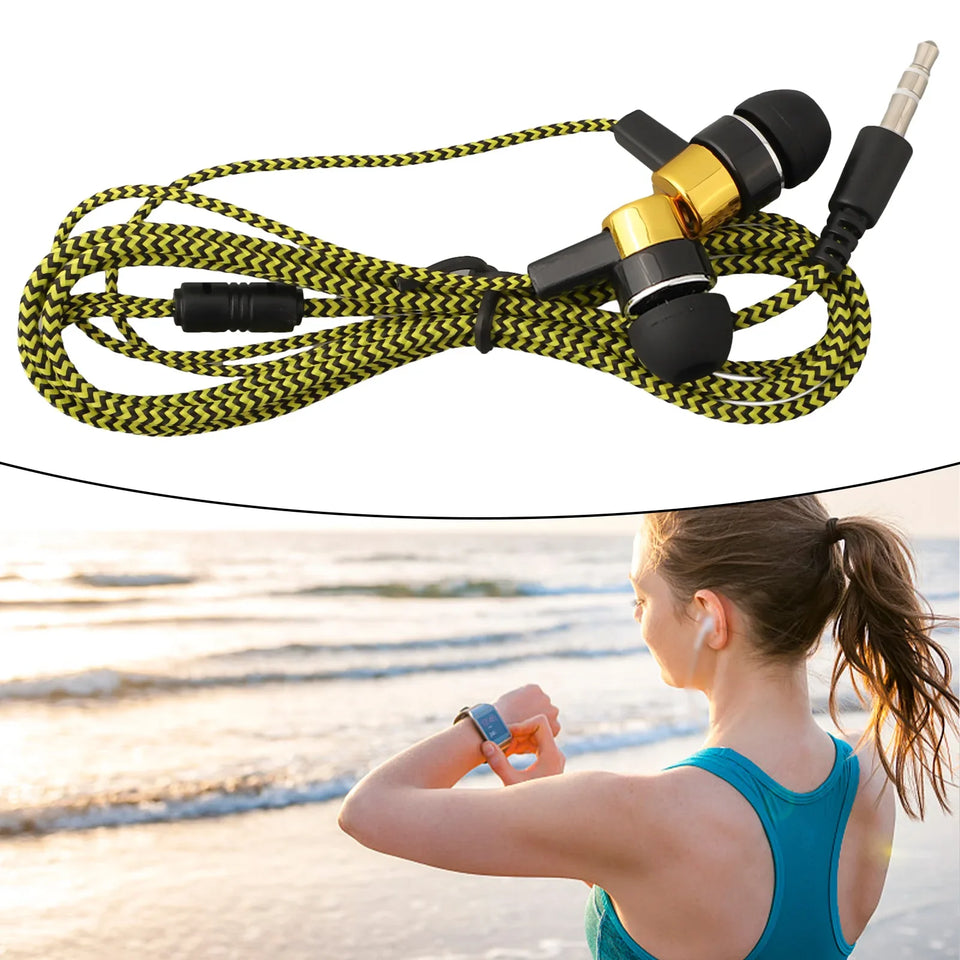 Wired Headphones With Mic In-ear Sports Headphone 3.5 Mm Audio Jack In-Ear Stereo Earbuds Mobile Headphones For Phone Pc