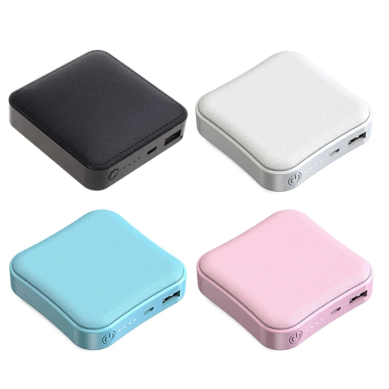 Power Bank 8000mAh Mini Square Charger USB Port External Charger for Smartphone Pinhole Light Display Power Bank