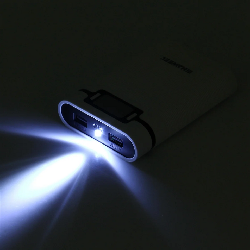 HAWEEL DIY 4X 18650 Battery (Not Included) 10000MAh Power Bank Shell Box with 2 USB Output & Display for Smartphones-B