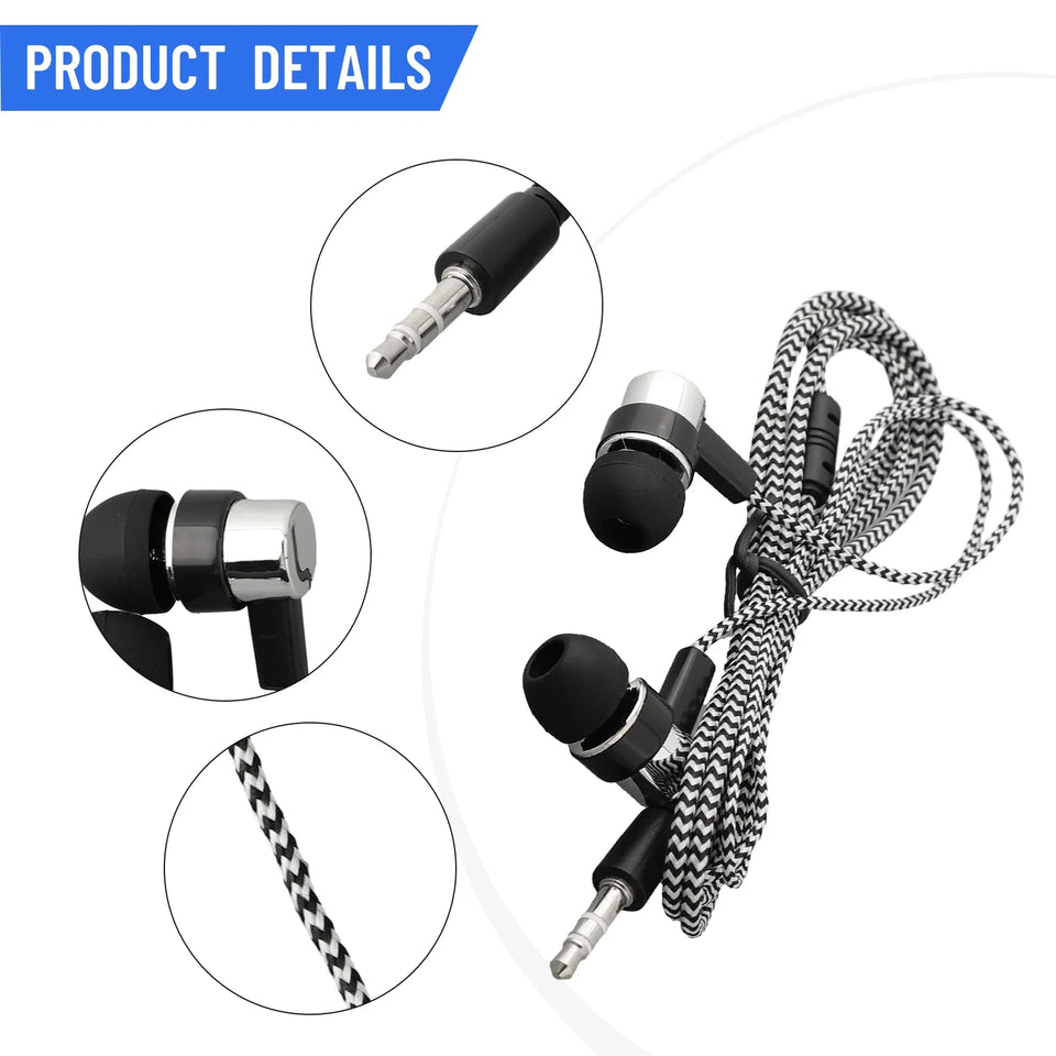 Wired Headphones With Mic In-ear Sports Headphone 3.5 Mm Audio Jack In-Ear Stereo Earbuds Mobile Headphones For Phone Pc