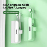 Power Bank 5000mAh Built in Cable Mini PowerBank External Battery Portable Charger For iPhone Samsung Xiaomi Spare Power Banks