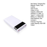 Durable  Power Bank Case Detachable 6x18650 Mobile Battery Charger Box Dual USB Output 20000mAh Power Bank Shell Phone Supply