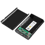 HAWEEL DIY 4x 18650 Battery (Not Included) 12000mAh Dual-way QC Charger Power Bank Shell Box with 2x USB Output & Display, Suppo