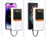 50000mAh 20000mah Wholesale 66W Super Fast Charging Power Bank Built-in Cable Outdoor Large Capacity Portable Mobile Power