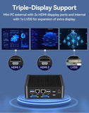 XCY Fanless Mini PC Intel Celeron J4125 DDR4 M.2 SSD RS232/485 2x LAN GPIO mPCIE 4G LTE 8x USB LVDS HDMI TPM 2.0 Windows 11