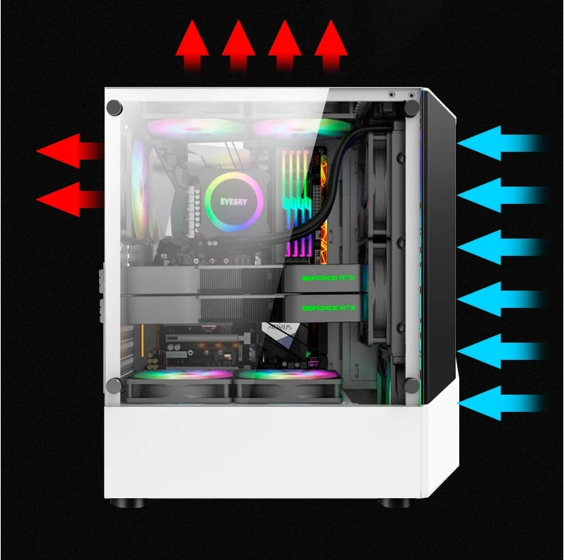 HUANANZHI Gaming PC X99-AD4 Motherboard Xeon 2678 V3 2680 V4 CPU Cooler 4*16G RAM 500G M.2 SSD GPU GTX1660 6GD5 750W PSU PC Case