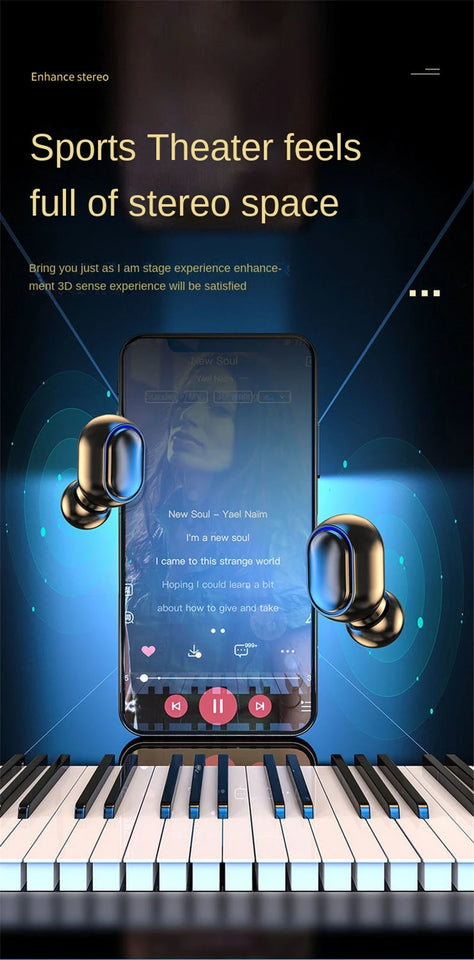 Wireless Bluetooth Earphone Sport Headphone Bass Stereo Headset Mini Earbuds with Microphone for Iphone Xiaomi