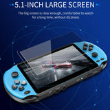 X12 Retro Handheld Game Console 5.1Inch HD Screen Portable Audio Video Player Supports 128-bit Games With More Than 2,000 Titles