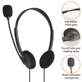 3.5mm Wired Headphones With Noise Cancelling Mic Universal USB Stereo Headset Adjustable Headband Helmet For PC Laptop Computer