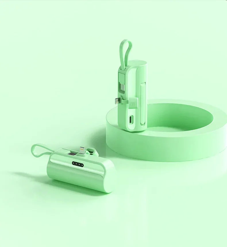 Power Bank 5000mAh Built in Cable Mini PowerBank External Battery Portable Charger For iPhone Samsung Xiaomi Spare Power Banks