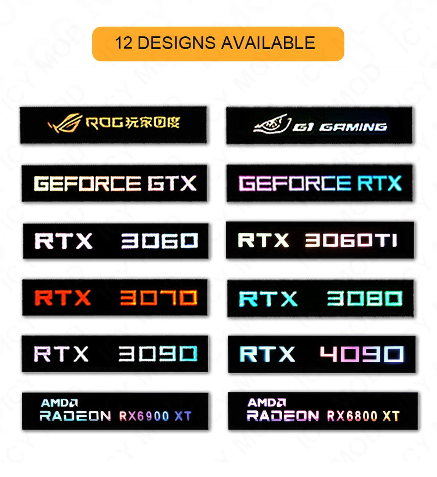 FREEZEMOD Mini VGA Side Light Panel 5V 3PIN A-RGB Graphics Card Luminous Nameplate PC Case Decorative Light Panel AURA SYNC