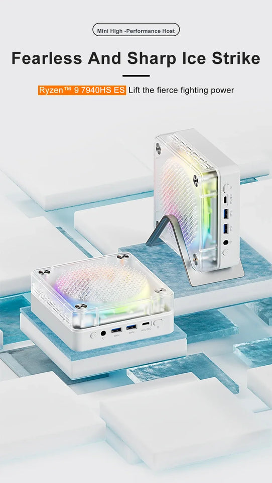 Topton Gaming Mini Computer D7 AMD Ryzen 9 7940HS ES Oculink 2*2.5G LAN 2*PCIe 2*DDR5 USB4 Windows 11 Colorful Desktop PC WiFi6