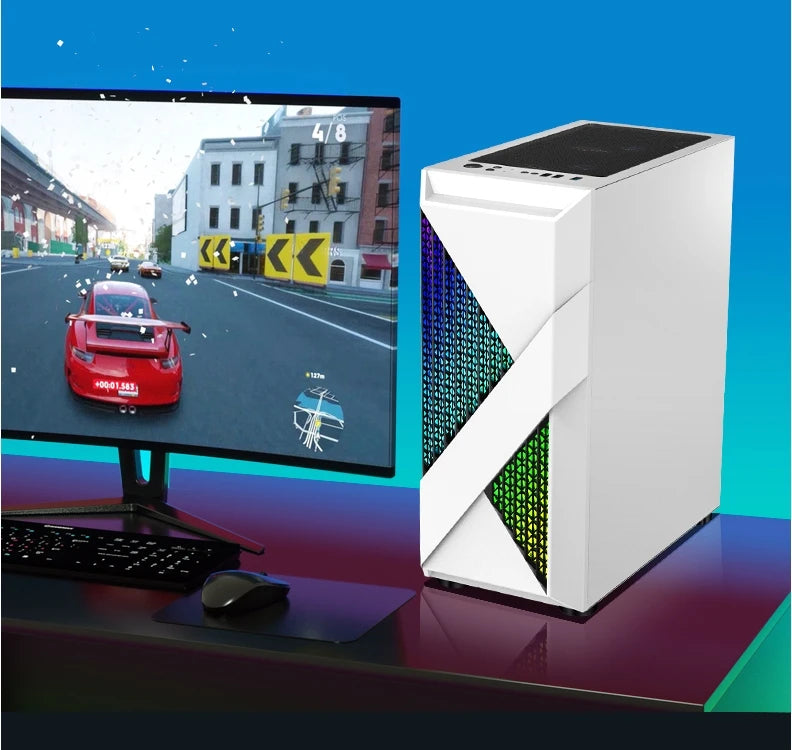 HUANANZHI Gaming PC X99-AD4 Motherboard Xeon 2678 V3 2680 V4 CPU Cooler 4*16G RAM 500G M.2 SSD GPU GTX1660 6GD5 750W PSU PC Case