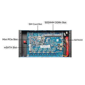 XCY Pfsense Firewall Router Mini PC Intel Core i7-6500U 6x Intel Ethernet i211AT LAN Ports Support WiFi 4G SIM Win 10/11 Linux