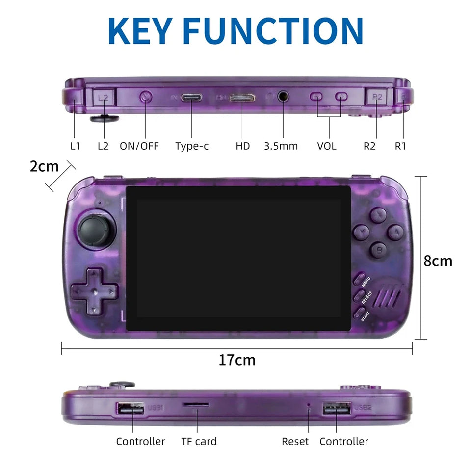 X39 Pro Handheld Game Console 4.5 Inch IPS Screen 3000mAh Rechargeable Video Game Console With 4000+ Games Support 2 Players