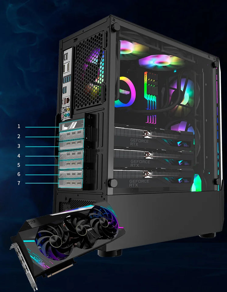 HUANANZHI Gaming PC X99-AD4 Motherboard Xeon 2678 V3 2680 V4 CPU Cooler 4*16G RAM 500G M.2 SSD GPU GTX1660 6GD5 750W PSU PC Case