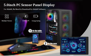 8.8 inch HDMI Touch Long Wide Monitor With Case PC Temperature Display PC Sensor Panel Display Small Extender Monitor