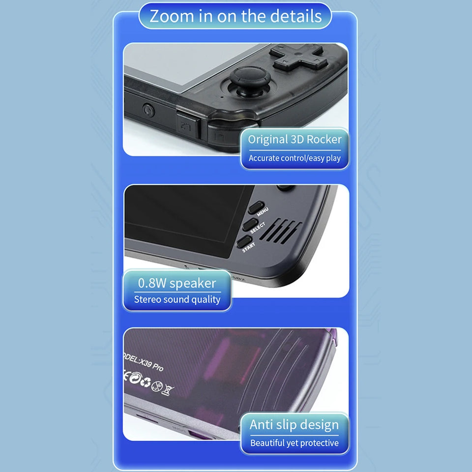 X39 Pro Handheld Game Console 4.5 Inch IPS Screen 3000mAh Rechargeable Video Game Console With 4000+ Games Support 2 Players