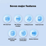 Power Bank Magnetic Foldable Compact Power Bank Portable Charger Fast Charging Large-Capacity Wireless Power Bank For Phone