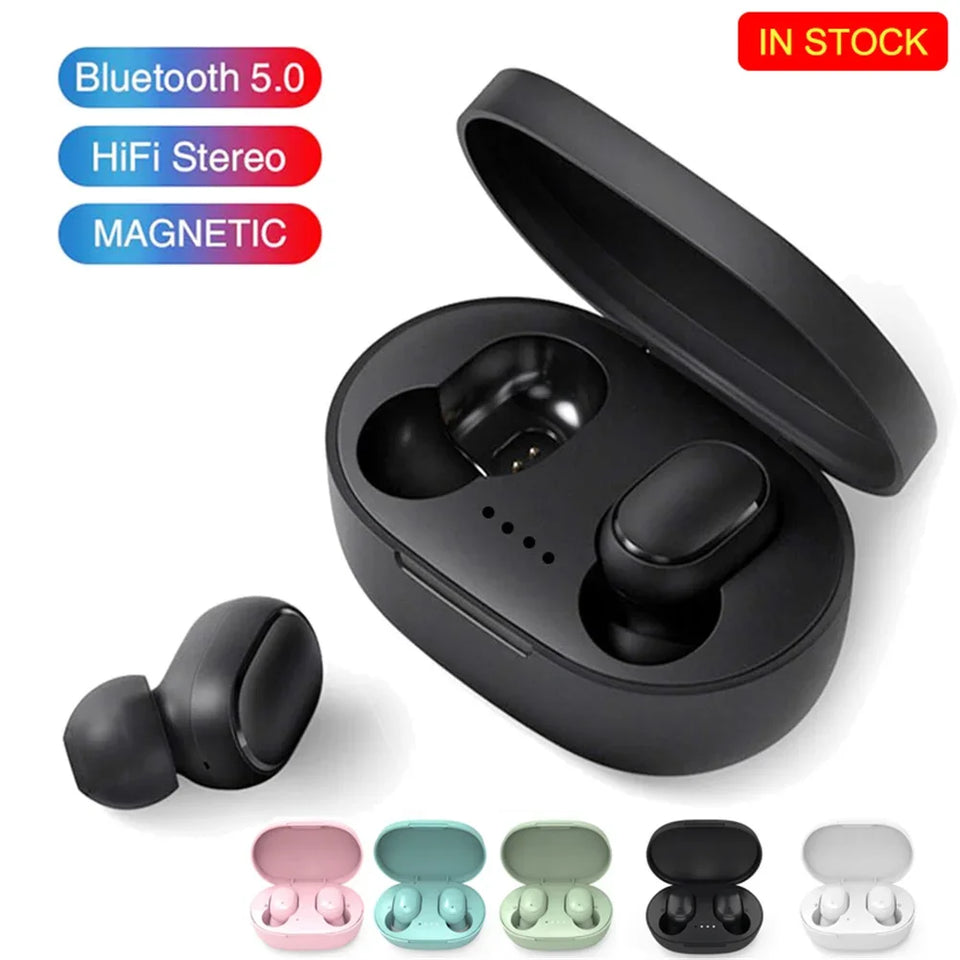 A6S Wireless Earphones Noise Canceling Stereo Deep Bass Headphones With Charging Box For Cell Phone Gaming Laptop Sports