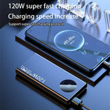 120w Super Fast Charging 100000mAh Power Bank Ultralarge Capacity For Mobile Power External Battery For Iphone Xiaomi Samsung