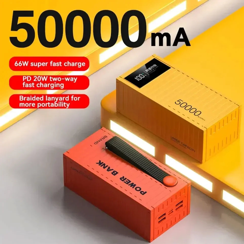 Mobile Power Container Coating Style Power Bank 6 Interface Fully Compatible with Mobile Phone Ultra Fast Charging 50000mAh