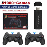 New X2 Plus Game Stick 4K GD10 Retro Video Game Console 2.4G Wireless Controller HD-Out 40000 Games For PSP/N64/PS1