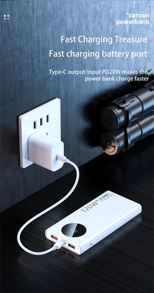 120w Super Fast Charging 100000mAh Power Bank Ultralarge Capacity For Mobile Power External Battery For Iphone Xiaomi Samsung