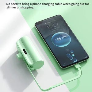 Power Bank 5000mAh Built in Cable Mini PowerBank External Battery Portable Charger For iPhone Samsung Xiaomi Spare Power Banks