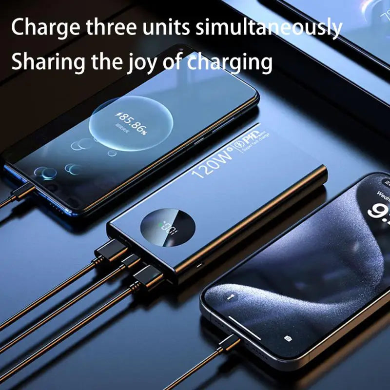 120w Super Fast Charging 100000mAh Power Bank Ultralarge Capacity For Mobile Power External Battery For Iphone Xiaomi Samsung