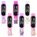 2024 Latest Cartoon Unicorn Children Smart Watch Waterproof Outdoor Sports Bracelet Kids LED Digital Electronic Watches Gifts