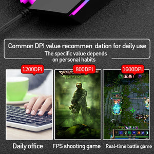 Universal USB Wired Gaming Mouse 1600 DPI 3 Buttons Game LED Optical Ergonomics Mouse For PC Laptop Computer Accessories