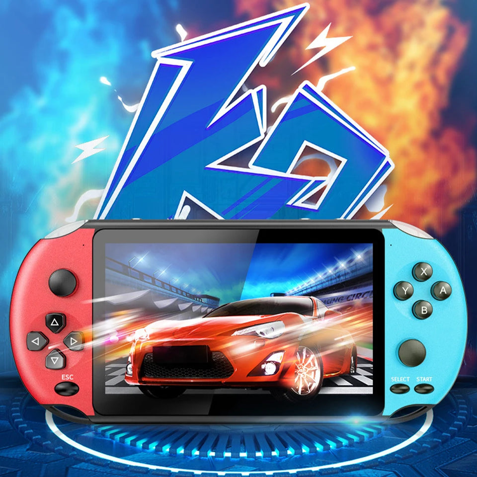 X12 Retro Handheld Game Console 5.1Inch HD Screen Portable Audio Video Player Supports 128-bit Games With More Than 2,000 Titles