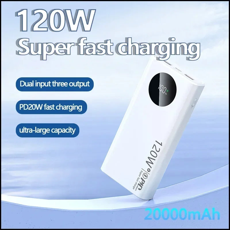 MAOLEI KJ-K30 20000mAh 120W Fast Charge Power Bank Type C USB External Battery for iPhone15 Pro Xiaomi 14 Samsung S23 Powerbank