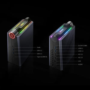 Chatreey AM08 Mini PC AMD Ryzen 7 7735HS 680M 8 Cores Gaming Desktop Colorful Lighting Computer NVME SSD Wifi6 BT 5.0