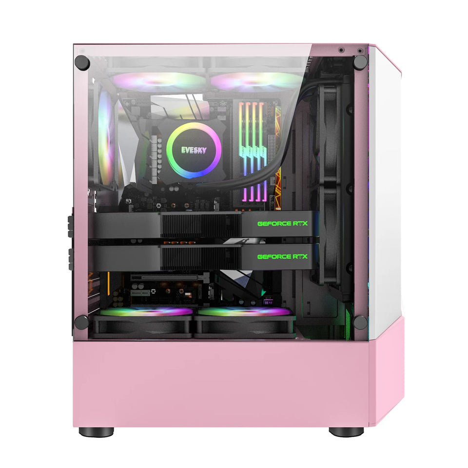 HUANANZHI Gaming PC X99-AD4 Motherboard Xeon 2678 V3 2680 V4 CPU Cooler 4*16G RAM 500G M.2 SSD GPU GTX1660 6GD5 750W PSU PC Case