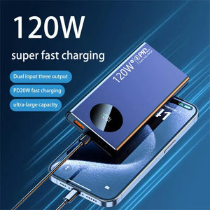 120w Super Fast Charging 100000mAh Power Bank Ultralarge Capacity For Mobile Power External Battery For Iphone Xiaomi Samsung