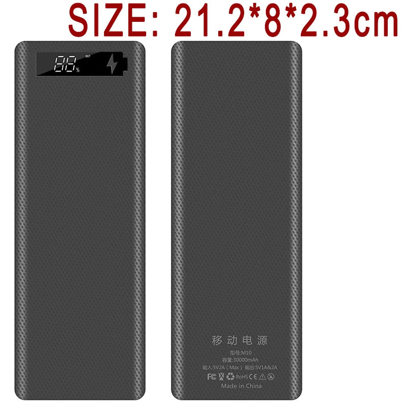 Quick Charge Version 10X18650 Power Bank Case Dual USB Mobile Phone Charge QC 3.0 PD 18650 Battery Holder Charging Box