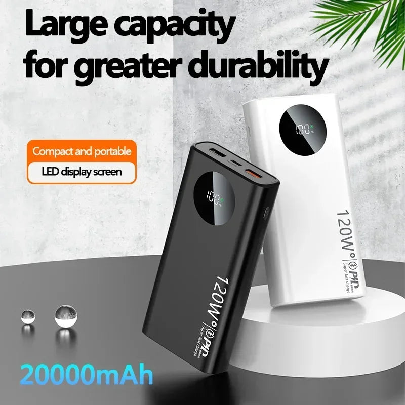 MAOLEI KJ-K30 20000mAh 120W Fast Charge Power Bank Type C USB External Battery for iPhone15 Pro Xiaomi 14 Samsung S23 Powerbank