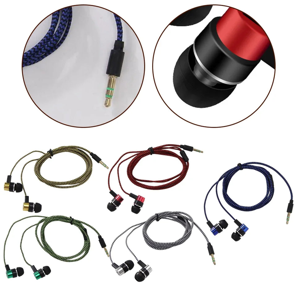 Wired Headphones With Mic In-ear Sports Headphone 3.5 Mm Audio Jack In-Ear Stereo Earbuds Mobile Headphones For Phone Pc