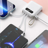 Comes With 4 Wires 20000MAh 6000/10000MAH Charging Power Bank Fast Charge Mini Large Capacity Portable Power Bank Power Supply