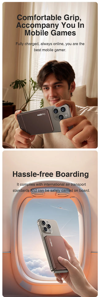 Magnetic Power Bank 5000mAh, Wireless Portable Charger, 20W Fast Charging Battery Pack with USB-C,Compatible iPhone Samsung