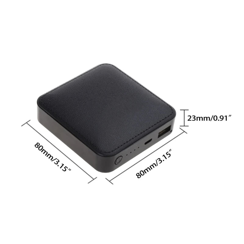 Power Bank 8000mAh Mini Square Charger USB Port External Charger for Smartphone Pinhole Light Display Power Bank