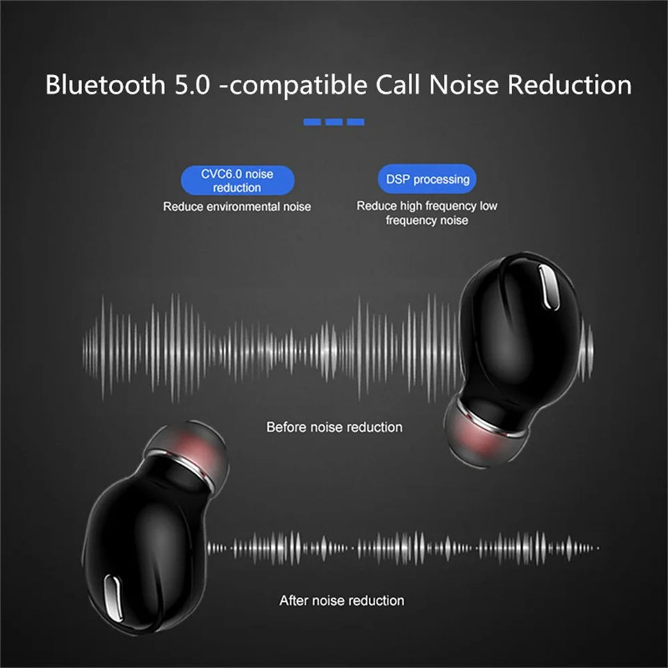 X9 Wireless Earbuds Stereo Sound Headphones Noise Canceling Sleeping Earphones For Sports Working Hiking Travelling
