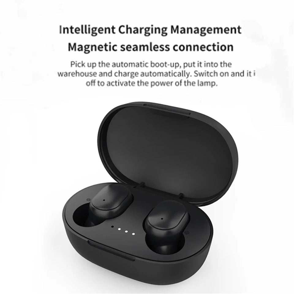 A6S Wireless Earphones Noise Canceling Stereo Deep Bass Headphones With Charging Box For Cell Phone Gaming Laptop Sports