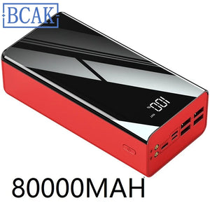 BCAK 80000mAh Large-capacity Charging Treasure  60000 Digital Display 5w Fast Charging Outdoor 100000 Mobile Power Gift Wholesal