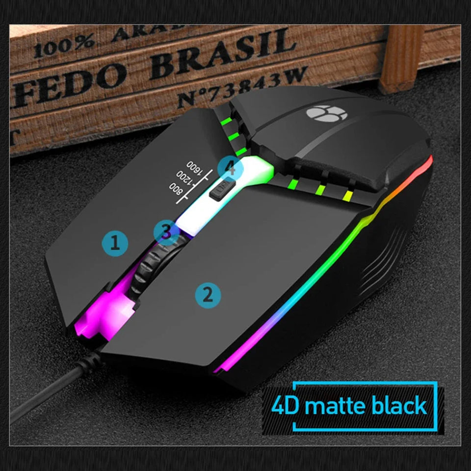 Universal USB Wired Gaming Mouse 1600 DPI 3 Buttons Game LED Optical Ergonomics Mouse For PC Laptop Computer Accessories